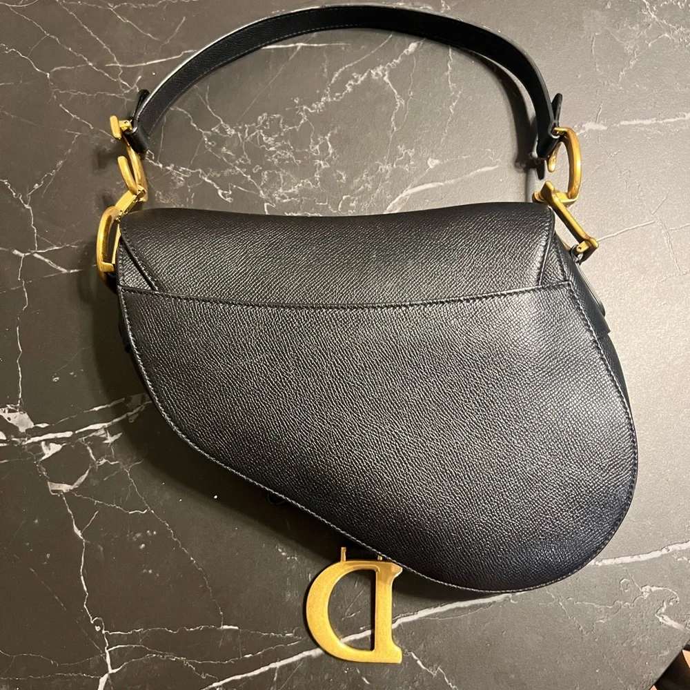 CHRISTIAN DIOR Black Saddle Bag Medium - Picture 3 of 7